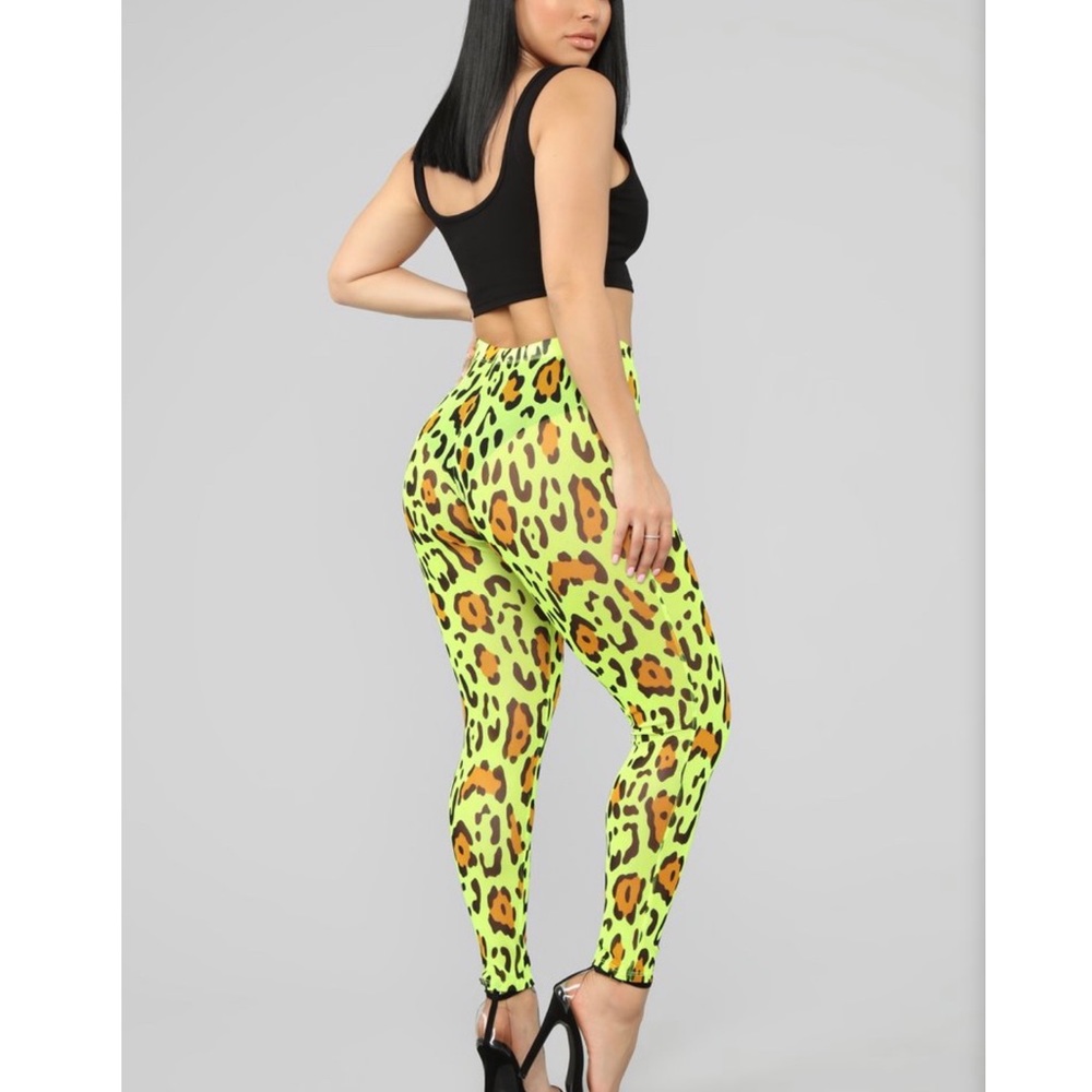 Sheer Neon Leopard Leggings